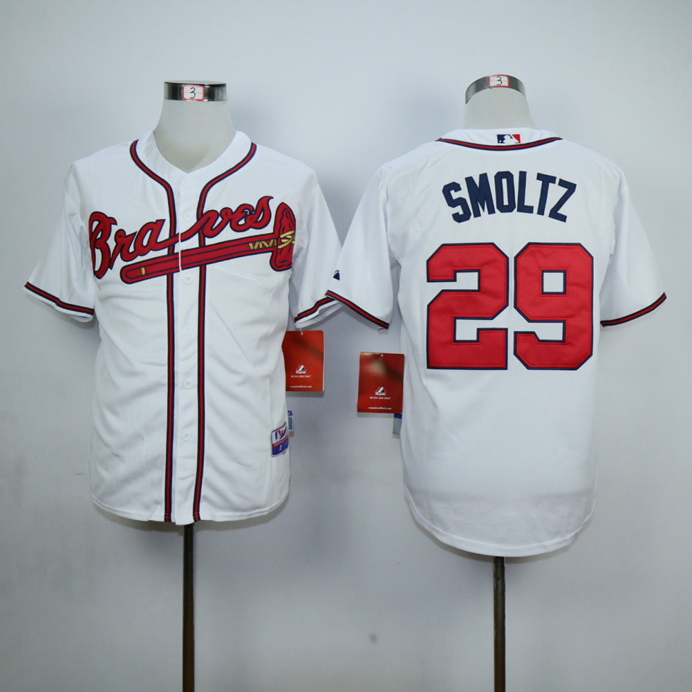 Men Atlanta Braves #29 Smoltz White MLB Jerseys->atlanta braves->MLB Jersey